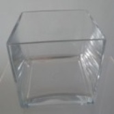 15cm Glass Cube Vase